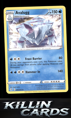 Avalugg 045/203 Pokemon Uncommon SWSH07: Evolving Skies Card NM - Image 1