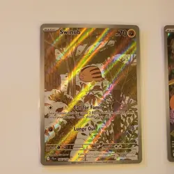 Pokemon TCG illustration rare lot Swinub 165/159 Zacian Gumshoos 153/132 dedenne - Image 2