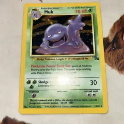Pokemon TCG Muk Fossil Holo Rare Card 13/62 LP /MP GOOD CONDITION WOTC - Image 1