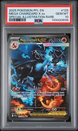 Mega Charizard X Ex PSA 10 - 125/094 - SIR - Phantasmal Flames - Pokemon - Image 1
