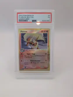 2003 Pokemon EX Sandstorm Flareon Reverse Holo #5/100 PSA 1 - Image 1