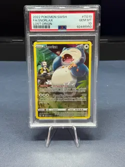 2022 POKEMON SWORD & SHIELD LOST ORIGIN #TG10 FULL ART/ SNORLAX PSA 10 - Image 1
