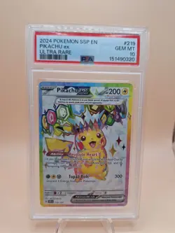Pokemon Pikachu EX 219 Surging Sparks Ultra Rare PSA 10 *FRESH CERT* - Image 1