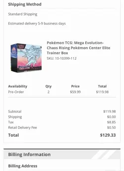 PREOREDER Pokemon Chaos Rising Pokemon Center ETB. ORDER CONFIRMED - Image 1