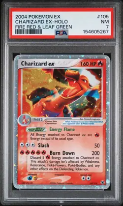 PSA 7 2004 POKEMON EX FIRE RED & LEAF GREEN 105 CHARIZARD EX-HOLO - Image 1
