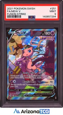 Pokemon 2021 Mew V 251/264 Full Art Fusion Strike PSA 9 - Image 1