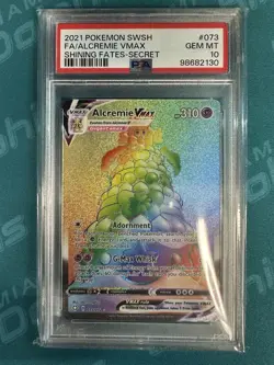 Pokemon ALCREMIE VMAX PSA GEM/MINT 10 Secret Rare Rainbow 073/072 - Image 1