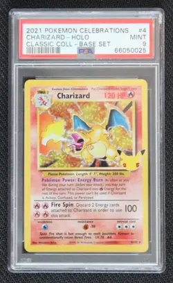 2021 Pokemon Celebrations Classic Collection Base Set Charizard Holo #4 PSA 9 - Image 1