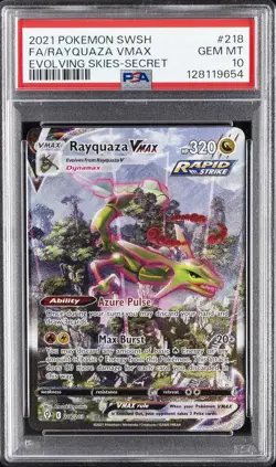 2021 POKEMON SWORD & SHIELD EVOLVING SKIES SECRET FULL ART/RAYQUAZA VMAX PSA 10 - Image 1