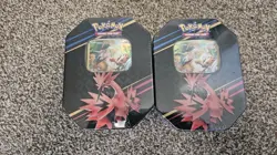 2 Pokemon Crown Zenith Tin Galarian Zapdos New Factory Sealed - Image 1