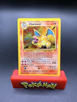 1999 Pokemon Base Set Charizard 4/102 Holo Unlimited NM/LP - Authentic Vintage - Image 1