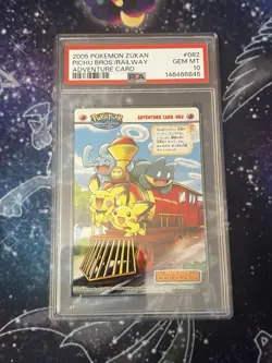 Japanese Pokemon 2005 Bandai Zukan Pokepark Pichu Bros, Munchlax, Wynaut PSA 10 - Image 1