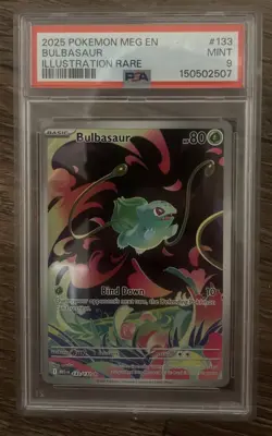 2025 POKEMON MEG EN-MEGA EVOLUTION ILLUSTRATION RARE #133 BULBASAUR PSA 9 - Image 1