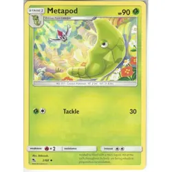 Pokemon Metapod Normal Uncommon Hidden Fates 2/68 - Image 1