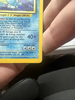 Pokemon Blastoise 002/102 – Base Set – Holo Rare – Heavy Play - Image 5