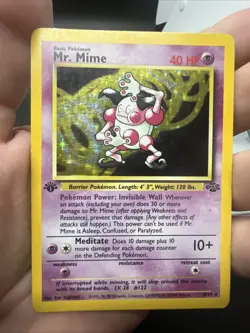 Pokemon Mr. Mime 1st Edition 06/64 Jungle Holo - HEAVY PLAY - Image 3