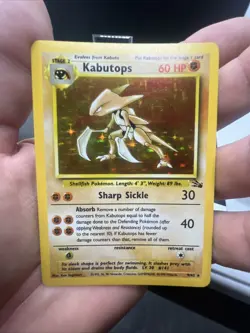 Kabutops 9/62 Fossil Holo - HEAVY PLAY - Pokemon - Image 3