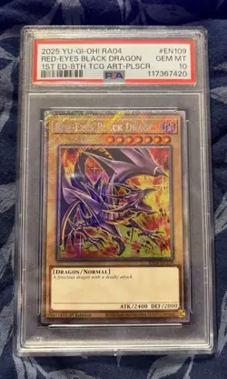 2025 YU-GI-OH! RA04-EN109 RED-EYES BLACK DRAGON PLSCR PSA 10 - Image 1
