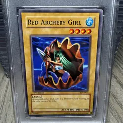 2003 YuGiOh Red Archery Girl SDP-002 1st Edition - Starter Deck Pegasus - PSA 8 - Image 2