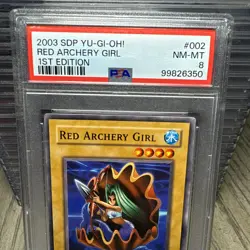 2003 YuGiOh Red Archery Girl SDP-002 1st Edition - Starter Deck Pegasus - PSA 8 - Image 3
