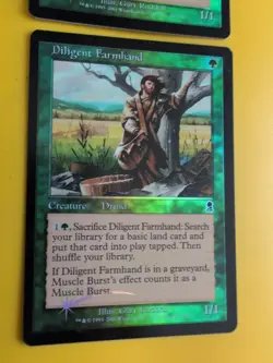 Diligent Farmhand x2 Druid MTG Card. Odyssey.Old Border FOIL. 2 cards - Image 3