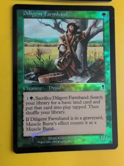 Diligent Farmhand x2 Druid MTG Card. Odyssey.Old Border FOIL. 2 cards - Image 4