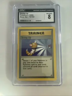 CGC 8 Scoop Up 1999 Base Set 78/102 Pokemon Card - Image 1