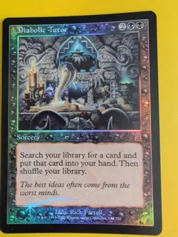 Diabolic Tutor. Sorcery, MTG Card. Odyssey.Old Border FOIL. - Image 3