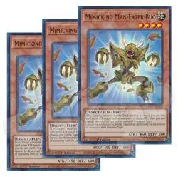 Yugioh Mimicking Man-Eater Bug x 3 - 1st Edition Ultra Rare NM - Free Holo Card - Image 1