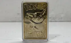 1999 Burger King Pokemon Pikachu 23K Gold-Plated Trading Card With Pokeball - Image 3