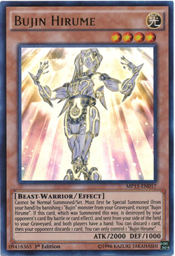 Yu Gi Oh! Card Game Bujin Hirume MP15- EN017 Ultra Rare First Edition - Image 1