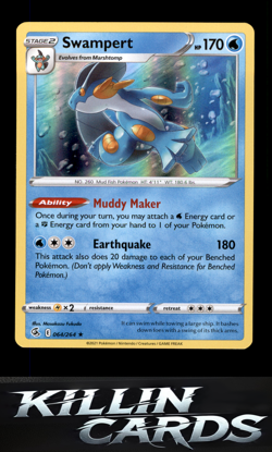 Swampert 064/264 Pokemon Holo Rare SWSH08: Fusion Strike Card NM - Image 1