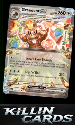 Greedent ex 179/197 Pokemon Double Rare SV03: Obsidian Flames Card NM - Image 1