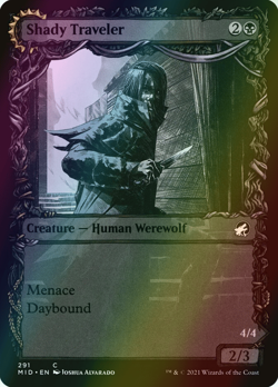 MTG Shady Traveler // Stalking Predator Showcase Foil ** Midnight ** En (NM) - Image 1