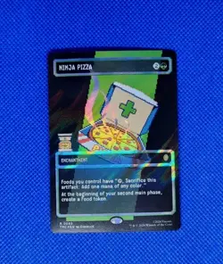 Ninja Pizza - Surge Foil - Borderless Teenage Mutant Ninja Turtles MTG Pixel Art - Image 1