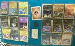 Lot Of Pokemon Cards, Gold Card, Plastic Coin - Image 1