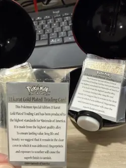 1999 Pokemon Burger King Collectible Pikachu & MewTwo 23k Gold-plated Cards - Image 5
