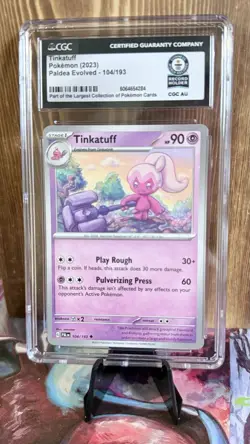*1 of 1* Guinness World Record CGC Pokemon TCG Tinkatuff 104/193 Paldea Evolved - Image 1