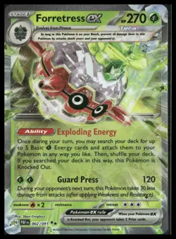 Forretress ex #002/091 Paldean Fates Pokemon NM - Image 1