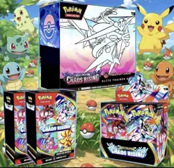 CHAOS RISING Pokemon Center ETB’s x2 + Booster Box + Booster Bundle x2 Ship 5/22 - Image 1