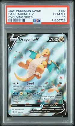 PSA 10 Dragonite V 192/203 Alt Art Pokemon Evolving Skies 2021 - Image 1