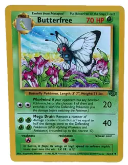 Pokemon TCG Original Butterfree 33/64 Jungle Regular Rare Black Diamond - Image 1