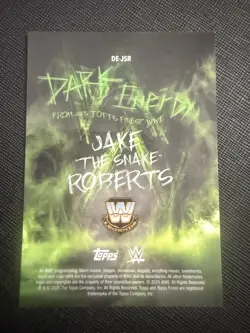 2025 Topps Finest WWE Dark Energy Jake "The Snake" Roberts Case Hit SSP #DE-JSR - Image 2