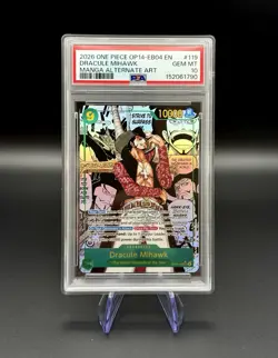 DRACULE MIHAWK #119 MANGA ALT ART | OP14-119 THE AZURE SEA'S SEVEN | PSA 10 - Image 1