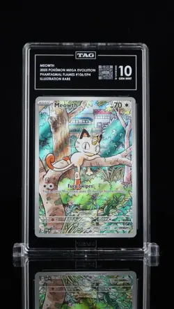 Pokemon Mega Evolution Illustration Rare Meowth 106/094 TAG 10 - Image 1