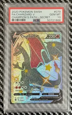 2020 Pokemon Champions Path # 079 Full Art Charizard V PSA 10 GEM MINT! Secret - Image 1