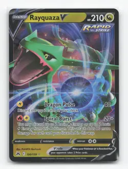 Pokemon TCG - Rayquaza V 100/159 Near Mint Holo V Rare Crown Zenith - Image 1