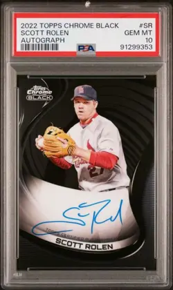 2022 Topps Chrome Black #CBA-SR Scott Rolen PSA 10 GEM MINT Auto Cardinals - Image 1