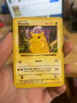 Pikachu Shadowless Red Cheeks 58/102 Base Set 1999 Pokemon TCG Card MP - Image 1