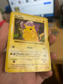 Pikachu Shadowless Red Cheeks 58/102 Base Set 1999 Pokemon TCG Card MP - Image 4